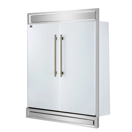 Forno Maderno 2-28-Inch Wide Convertible Refrigerator/Freezer in White, Decorative Trim, 27.2 cu.ft, 84-Inch High, ENERGY STAR Certified FORNO