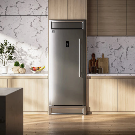 Forno Fortezza 32 Inch Left-Swing Freezer with Trim Kit, Stainless Steel, with Automatic Ice Maker FORNO