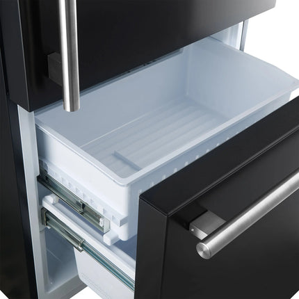 Forno Milano Espresso 31-Inch Bottom Freezer Refrigerator, Black, 17.2 cu.ft Capacity, Energy Efficient FORNO