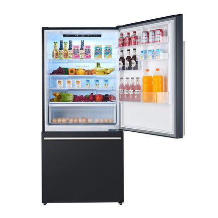 Forno Milano Espresso 31-Inch Bottom Freezer Refrigerator, Black, 17.2 cu.ft Capacity, Energy Efficient FORNO