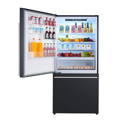 Forno Milano Espresso 31-Inch Black Bottom Freezer Refrigerator, 17.2 Cu. Ft., Energy-Efficient, No Frost, Built-In Ice Maker FORNO