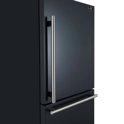 Forno Milano Espresso 31-Inch Bottom Freezer Refrigerator, Black, 17.2 cu.ft Capacity, Energy Efficient FORNO