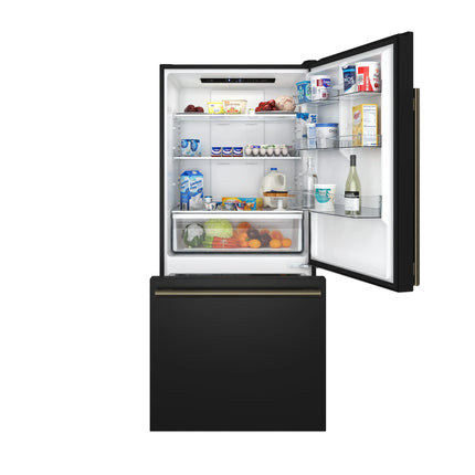 Forno Milano Espresso 31-Inch Bottom Freezer Refrigerator, Black, 17.2 cu.ft Capacity, Energy Efficient FORNO