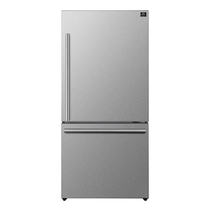 Forno Milano 2-Piece 62-Inch Freestanding Dual Bottom Freezer Refrigerator, Stainless Steel – 34.4 cu.ft, Touch Control, Ice Maker FORNO