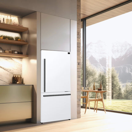 Forno Milano Espresso 31-Inch Bottom Freezer Refrigerator, White, 17.2 cu.ft Capacity, Energy Efficient FORNO