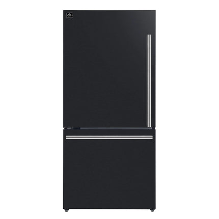 Forno Milano Espresso 31-Inch Black Bottom Freezer Refrigerator, 17.2 Cu. Ft., Energy-Efficient, No Frost, Built-In Ice Maker FORNO