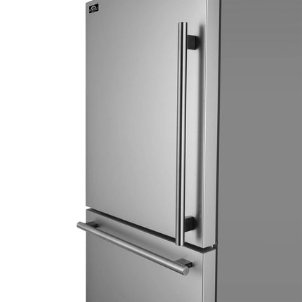 Forno Milano 2-Piece 62-Inch Freestanding Dual Bottom Freezer Refrigerator, Stainless Steel – 34.4 cu.ft, Touch Control, Ice Maker FORNO