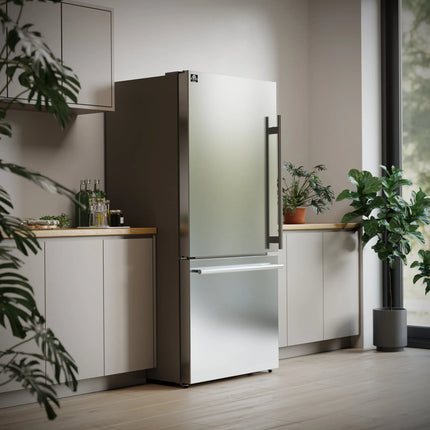 Forno Milano Espresso 31-Inch Stainless Steel Bottom Freezer Refrigerator, 17.2 cu.ft., Built-In Ice Maker, ENERGY STAR FORNO