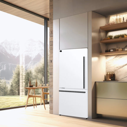 Forno Milano 2-Piece 62-Inch Freestanding Dual Bottom Freezer Refrigerator, White – 34.4 cu.ft, Touch Control, Ice Maker FORNO