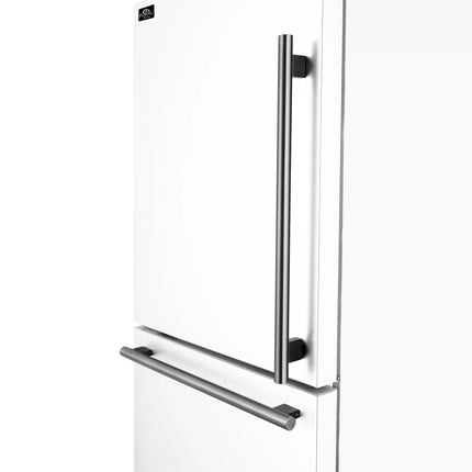 Forno Milano 2-Piece 62-Inch Freestanding Dual Bottom Freezer Refrigerator, White – 34.4 cu.ft, Touch Control, Ice Maker FORNO