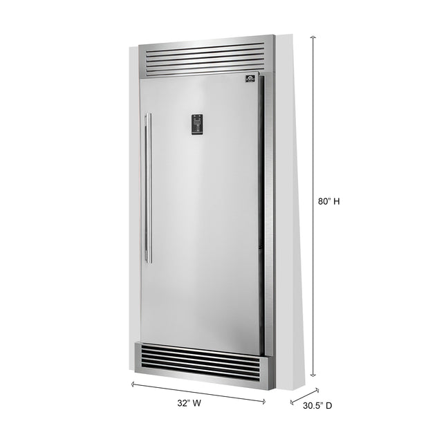 Forno Rizzuto 28-Inch Upright Convertible Refrigerator, 32-Inch Wide, Right Swing, Decorative Grill, ENERGY STAR Certified FORNO