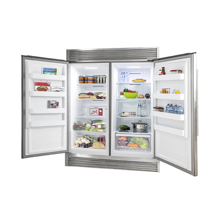 Forno Rizzuto 56-Inch Convertible Refrigerator/Freezer Set, 27.6 cu.ft Total Capacity, Decorative Grill, ENERGY STAR Certified FORNO
