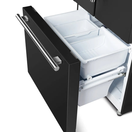 Forno Gallipoli Espresso 30-Inch Black French Door Refrigerator, Bottom Freezer, 17.5 Cu. Ft., No Frost, Ice Maker FORNO