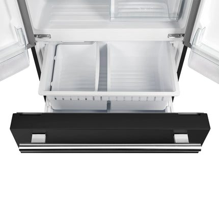 Forno Gallipoli Espresso 30-Inch Black French Door Refrigerator, Bottom Freezer, 17.5 Cu. Ft., No Frost, Ice Maker FORNO