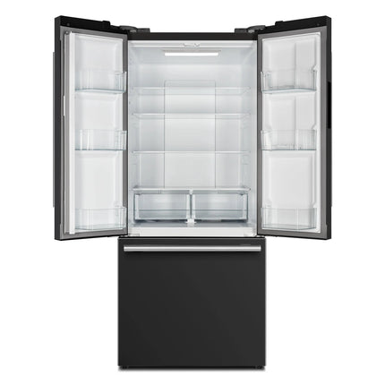 Forno Gallipoli Espresso 30-Inch Black French Door Refrigerator, Bottom Freezer, 17.5 Cu. Ft., No Frost, Ice Maker FORNO
