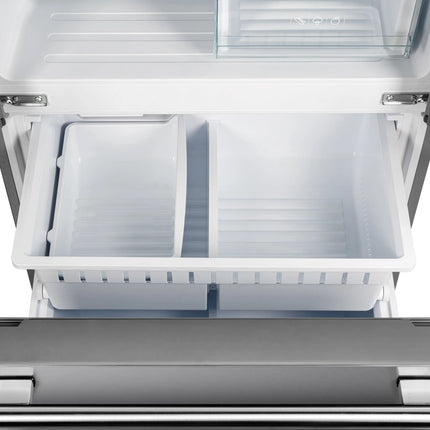 Forno Gallipoli 30-Inch French Door Refrigerator with Bottom Freezer, 17.5 cu.ft Capacity, Stainless Steel, No Frost Technology, Built-In Ice Maker, Energy Efficient FORNO