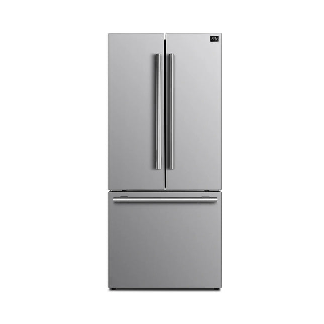 FORNO Premium 2-Piece Kitchen Bundle - Marco 30-inch Gas Range Stainless Steel, Forno Gallipoli 30" French Door Refrigerator with Bottom Freezer 17.5 cu. ft Capacity - FBDL-021-02CAUS FORNO