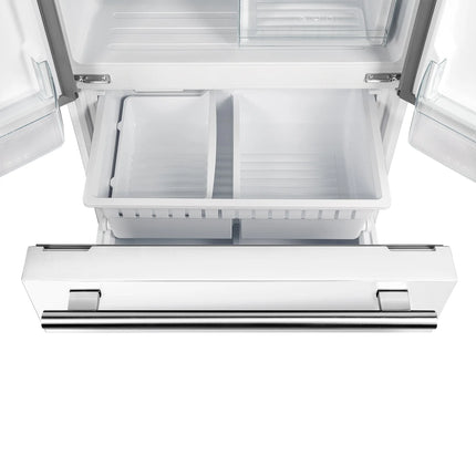 Forno Gallipoli Espresso 30-Inch White French Door Refrigerator, Bottom Freezer, 17.5 Cu. Ft., No Frost, Ice Maker FORNO