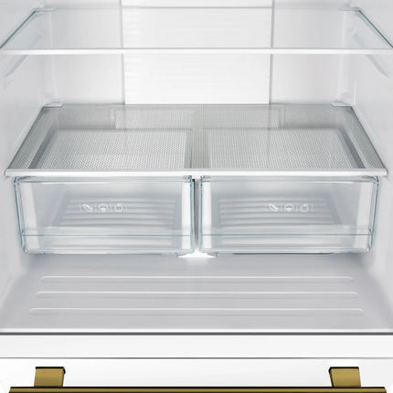 Forno Gallipoli Espresso 30-Inch White French Door Refrigerator, Bottom Freezer, 17.5 Cu. Ft., No Frost, Ice Maker FORNO