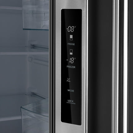 Forno Gallipoli 30-Inch French Door Refrigerator, 17.5 cu.ft Capacity, Decorative Grill, 34-Inch Width, Stainless Steel, No Frost Technology, Energy Efficient FORNO