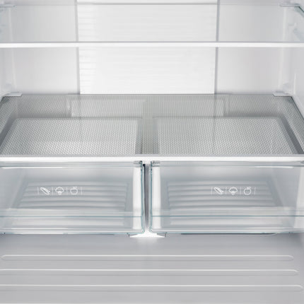 Forno Gallipoli 30-Inch French Door Refrigerator, 17.5 cu.ft Capacity, Decorative Grill, 34-Inch Width, Stainless Steel, No Frost Technology, Energy Efficient FORNO
