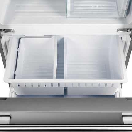 Forno Gallipoli 30-Inch French Door Refrigerator, 17.5 cu.ft Capacity, Decorative Grill, 34-Inch Width, Stainless Steel, No Frost Technology, Energy Efficient FORNO