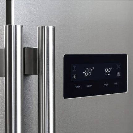 Forno Salerno 33-Inch Side-by-Side Stainless Steel Refrigerator, 15.6 cu.ft, ENERGY STAR Certified FORNO