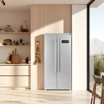 FORNO Premium 2-Piece Kitchen Bundle - Marco 30-inch Gas Range Stainless Steel, Forno Salerno 33" Side-by-Side Stainless Steel Refrigerator 15.6 cu.ft - FBDL-021-01CAUS FORNO