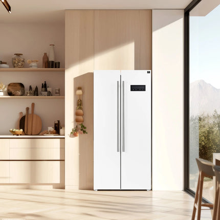 Forno Salerno Espresso 33-Inch White Side-by-Side Refrigerator, 15.6 Cu. Ft., Energy-Efficient, No Frost, Modern Design FORNO