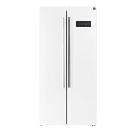 Forno Salerno Espresso 33-Inch White Side-by-Side Refrigerator, 15.6 Cu. Ft., Energy-Efficient, No Frost, Modern Design FORNO