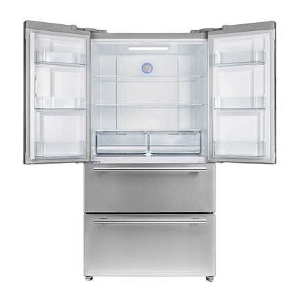 Forno Moena 36-Inch French Door Refrigerator, 19.2 cu.ft, Counter Depth, Ice Maker, Stainless Steel Interior Panel, ENERGY STAR Certified FORNO