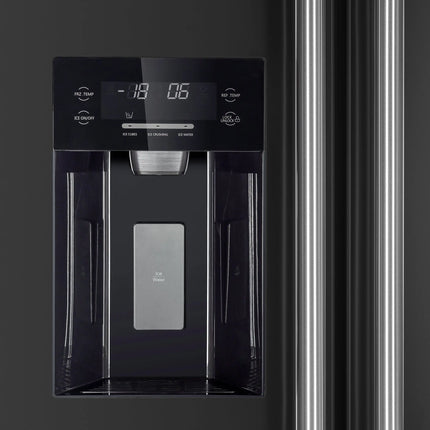 Forno Salerno Espresso 36-Inch Black Side-by-Side Refrigerator, 20 Cu. Ft., Frost-Free, Ice & Water Dispenser, ENERGY STAR Certified FORNO