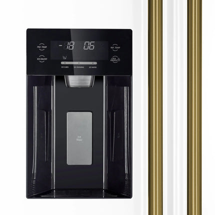 Forno Salerno Espresso 36-Inch White Side-by-Side Refrigerator, 20 Cu. Ft., Frost-Free, Ice & Water Dispenser, ENERGY STAR Certified FORNO