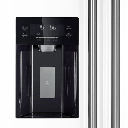 Forno Salerno Espresso 36-Inch White Side-by-Side Refrigerator, 20 Cu. Ft., Frost-Free, Ice & Water Dispenser, ENERGY STAR Certified FORNO
