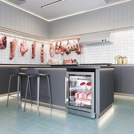 Forno Asciutto 24-Inch Dry Aging Cabinet, Stainless Steel 304, 4.41 cu.ft, LED Lighting, Adjustable Shelves FORNO