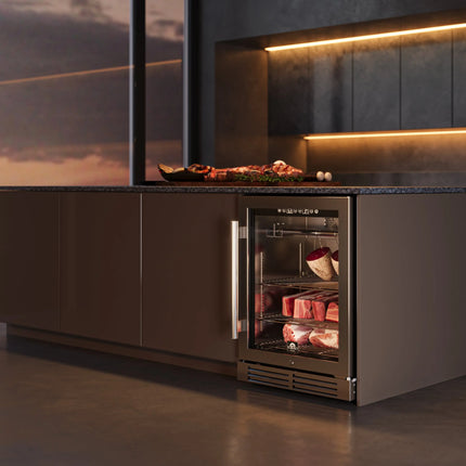 Forno Asciutto 24-Inch Dry Aging Cabinet, Stainless Steel 304, 4.41 cu.ft, LED Lighting, Adjustable Shelves FORNO
