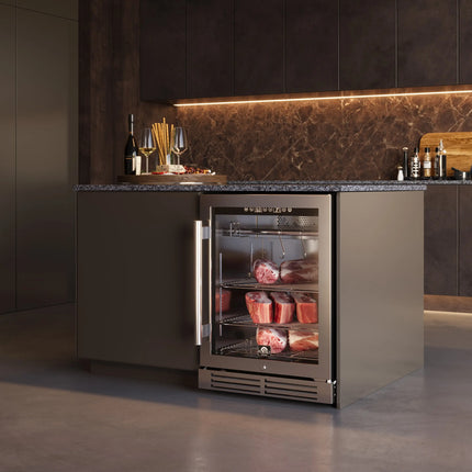 Forno Asciutto 24-Inch Dry Aging Cabinet, Stainless Steel 304, 4.41 cu.ft, LED Lighting, Adjustable Shelves FORNO