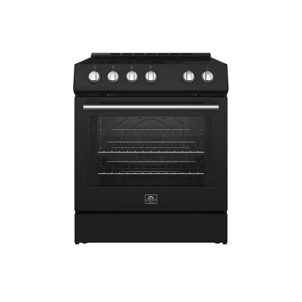 Forno Leonardo Espresso 30-Inch Black Electric Range, True Convection, Energy Efficient FORNO