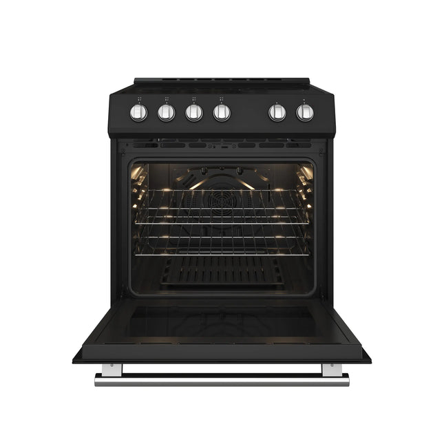Forno Leonardo Espresso 30-Inch Black Electric Range, True Convection, Energy Efficient FORNO