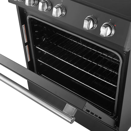 Forno Leonardo Espresso 30-Inch Black Electric Range, True Convection, Energy Efficient FORNO