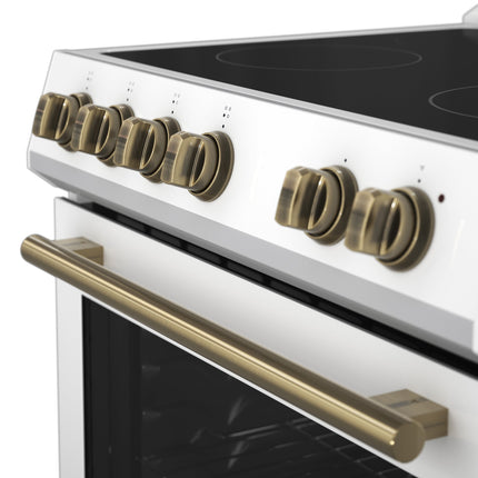 Forno Leonardo Espresso 30-Inch White Electric Range, True Convection, Energy Efficient FORNO