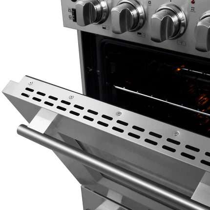Forno Loiano 24 Inch Freestanding Electric Range Stainless Steel with Storage Drawer FORNO