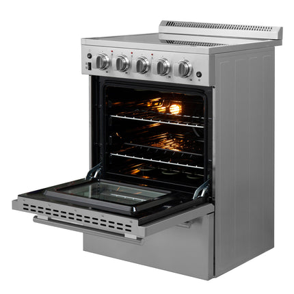Forno Loiano 24 Inch Freestanding Electric Range Stainless Steel with Storage Drawer FORNO