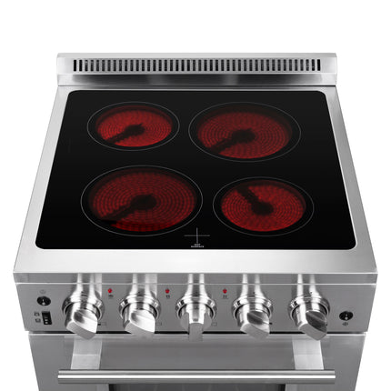 Forno Loiano 24 Inch Freestanding Electric Range Stainless Steel with Storage Drawer FORNO