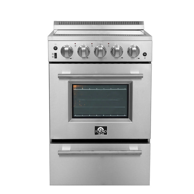 Forno Loiano 24 Inch Freestanding Electric Range Stainless Steel with Storage Drawer FORNO