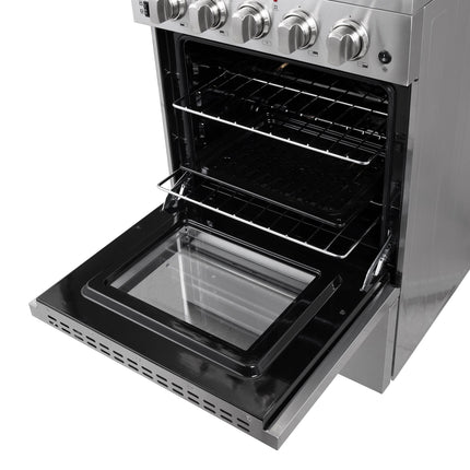 Forno Loiano 24 Inch Freestanding Electric Range Stainless Steel with Storage Drawer FORNO