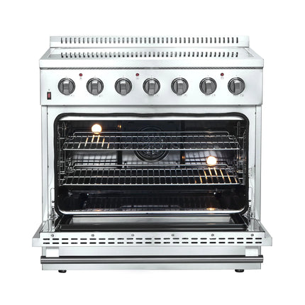 Forno Galiano 36-Inch Freestanding Electric Range, True Convection, Energy Efficient FORNO