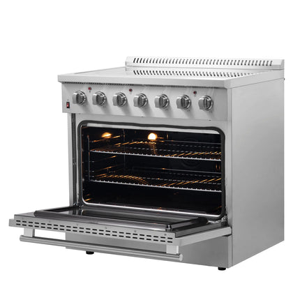 Forno Galiano 36-Inch Freestanding Electric Range, True Convection, Energy Efficient FORNO