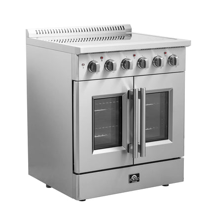 Forno Galiano 30-Inch Freestanding French Door Electric Range, True Convection, Energy Efficient FORNO