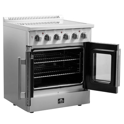 Forno Galiano 30-Inch Freestanding French Door Electric Range, True Convection, Energy Efficient FORNO